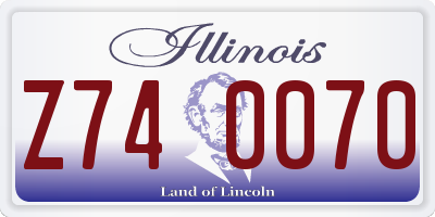 IL license plate Z740070