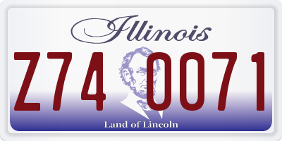 IL license plate Z740071