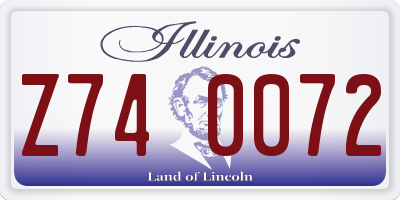 IL license plate Z740072