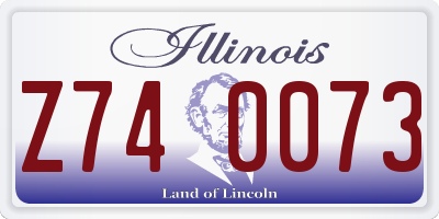 IL license plate Z740073