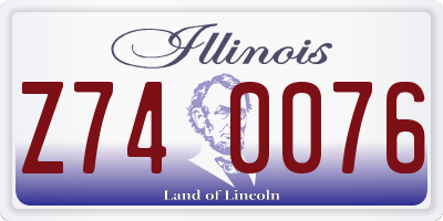 IL license plate Z740076