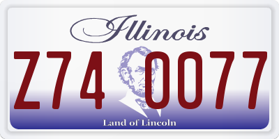 IL license plate Z740077