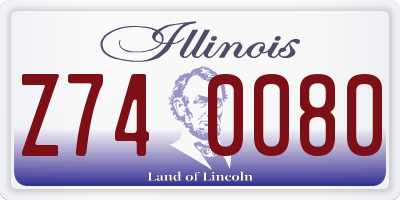 IL license plate Z740080