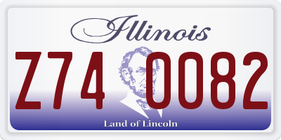 IL license plate Z740082