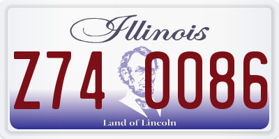 IL license plate Z740086