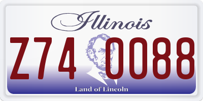 IL license plate Z740088