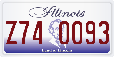 IL license plate Z740093