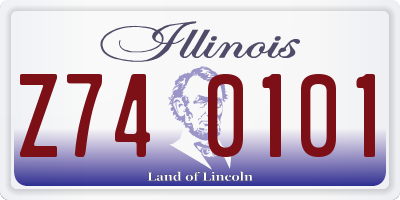 IL license plate Z740101