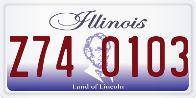 IL license plate Z740103