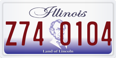 IL license plate Z740104