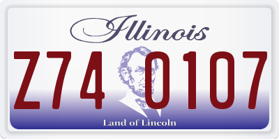 IL license plate Z740107
