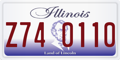 IL license plate Z740110