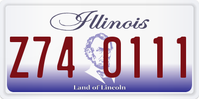 IL license plate Z740111