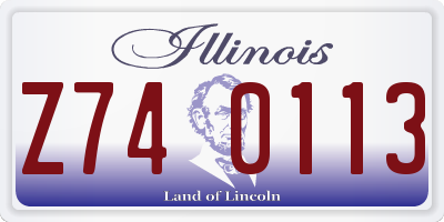 IL license plate Z740113