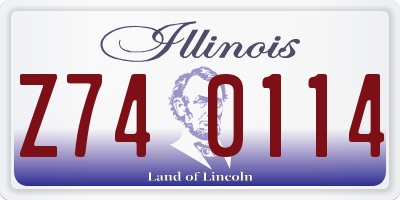 IL license plate Z740114