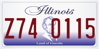 IL license plate Z740115