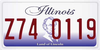 IL license plate Z740119