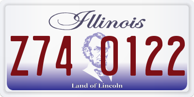 IL license plate Z740122