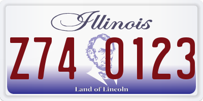 IL license plate Z740123
