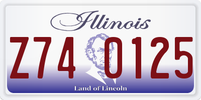 IL license plate Z740125