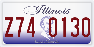 IL license plate Z740130