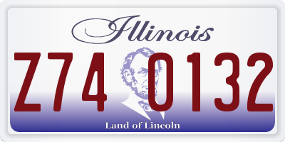 IL license plate Z740132