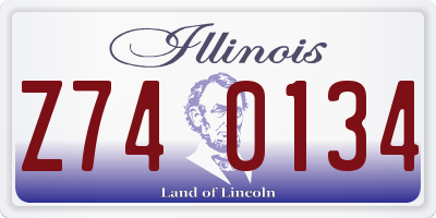 IL license plate Z740134