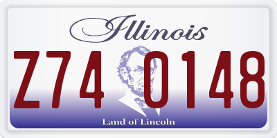 IL license plate Z740148