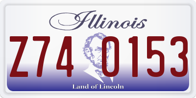 IL license plate Z740153