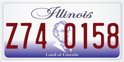 IL license plate Z740158