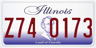 IL license plate Z740173