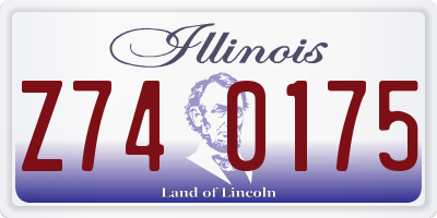 IL license plate Z740175