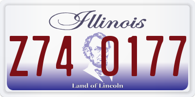 IL license plate Z740177