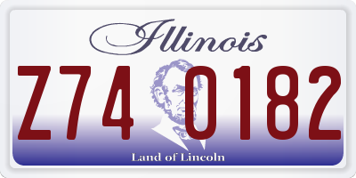 IL license plate Z740182