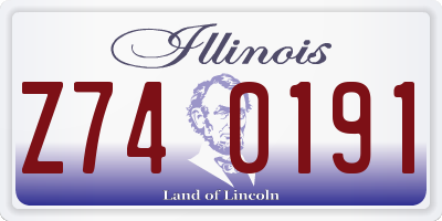 IL license plate Z740191