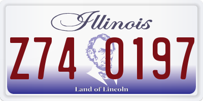 IL license plate Z740197