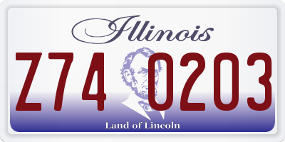 IL license plate Z740203