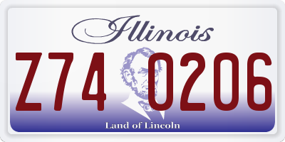 IL license plate Z740206