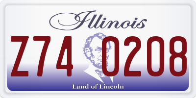 IL license plate Z740208
