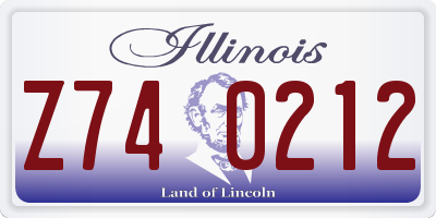 IL license plate Z740212