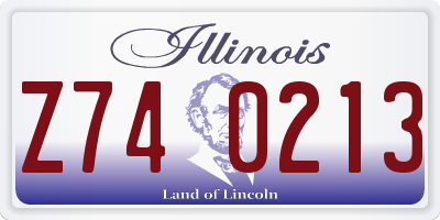IL license plate Z740213