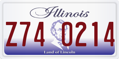 IL license plate Z740214