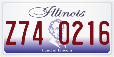 IL license plate Z740216