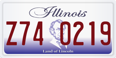 IL license plate Z740219