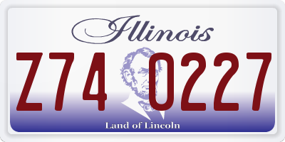 IL license plate Z740227