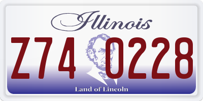 IL license plate Z740228