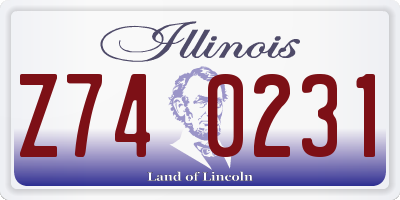 IL license plate Z740231