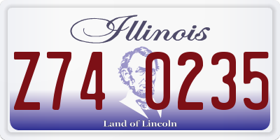 IL license plate Z740235