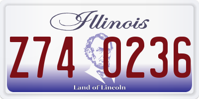 IL license plate Z740236