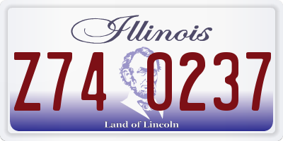IL license plate Z740237